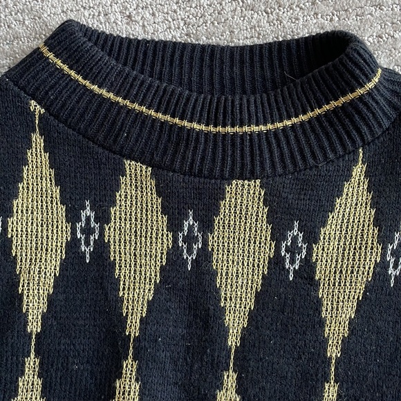 Trimmings Vintage lurex harlequin sweater Sz M - Picture 7 of 9